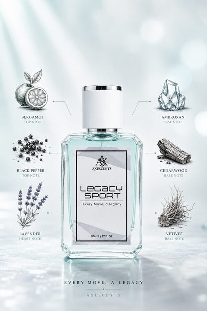Legacy Sport by AXESCENTS – Premium Long Lasting Men's Perfume | 50ml