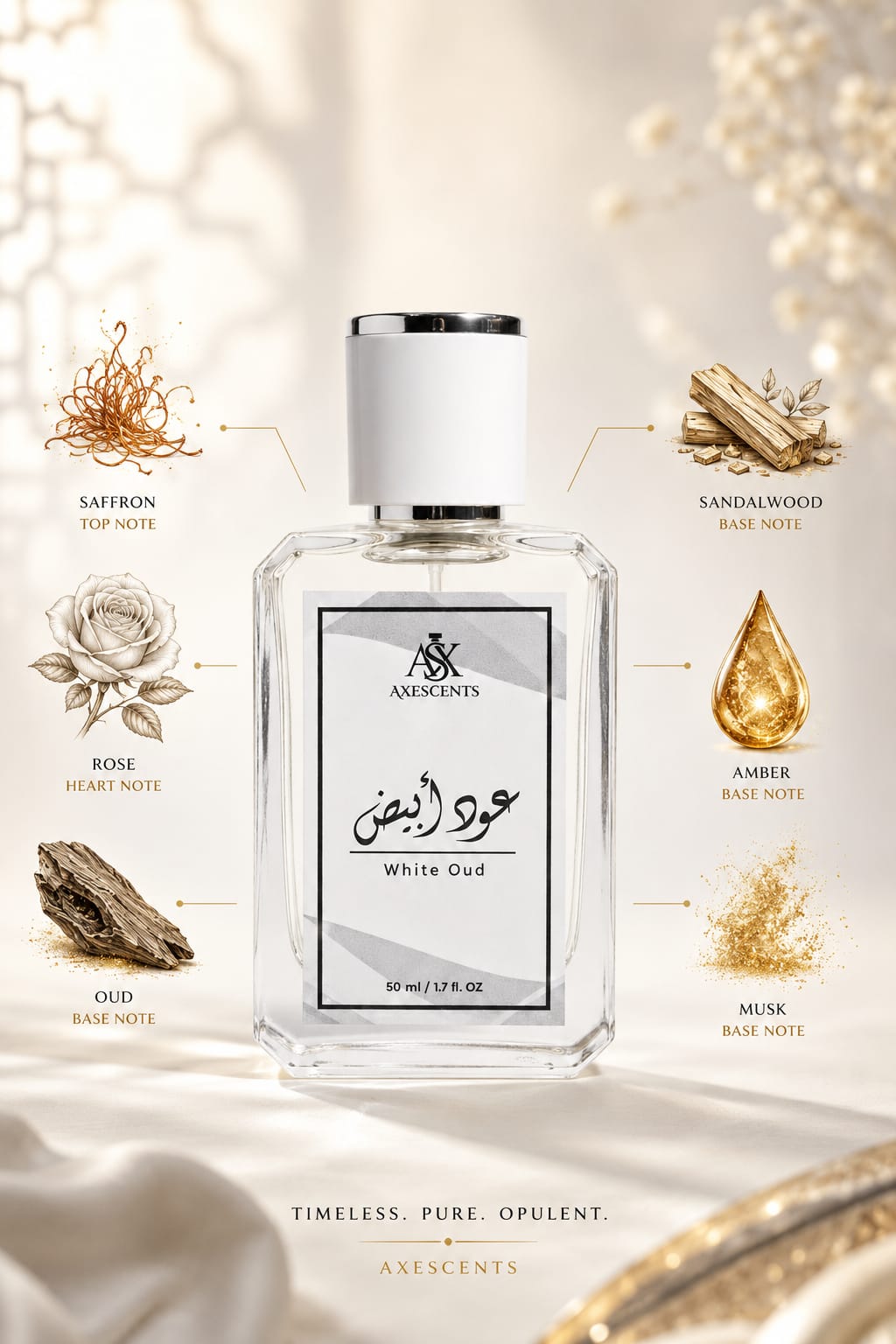 White Oud by AXESCENTS – Premium Long Lasting Unisex Perfume | 50ml