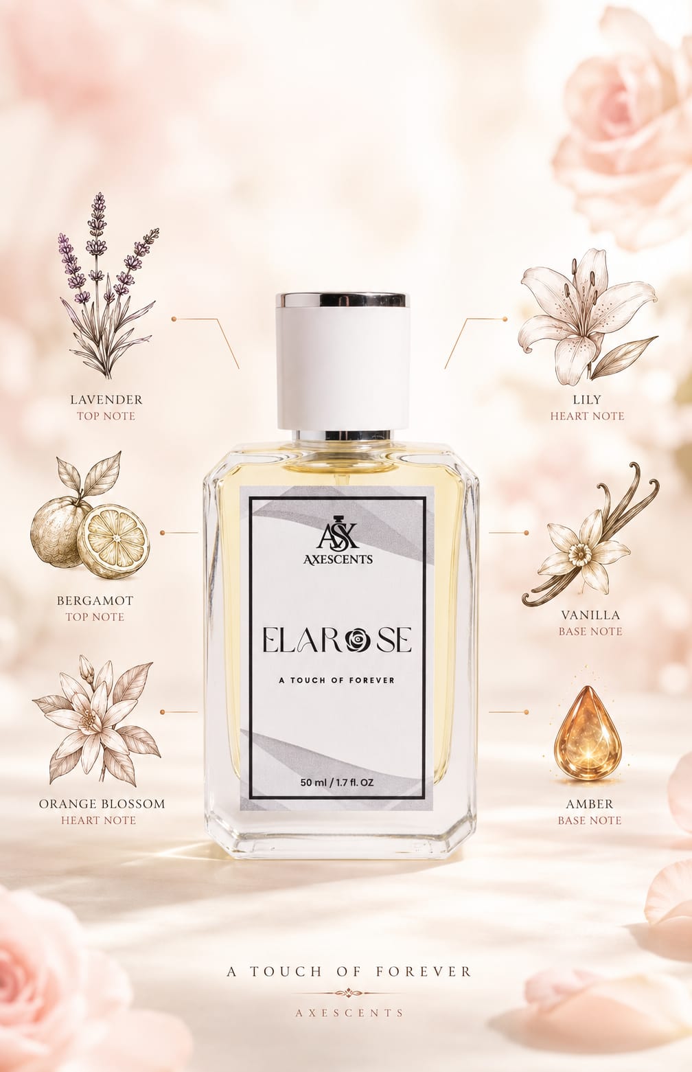 ELAROSE by AXESCENTS – Premium Long Lasting Women's Perfume | 50ml